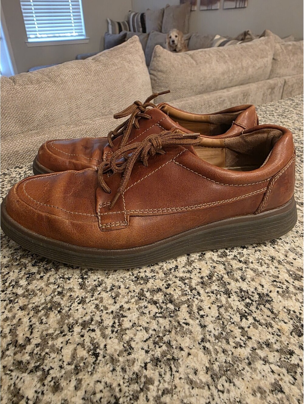 Clarks Unstructured Un Bend Brown Leather Mens Oxford Casual Shoes Size 9M